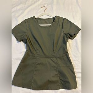 Jaanuu olive green scrub top